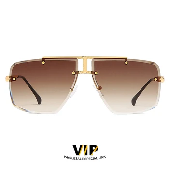 Солнцезащитные очки Vip класса, роскошные солнцезащитные очки без оправы для мужчин и женщин