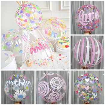Декор из воздушных шаров Bobo с прозрачной печатью 20 дюймов, Годовщина свадьбы, декор для душа ребенка, подарки для детей, принадлежности для вечеринки по случаю Дня рождения