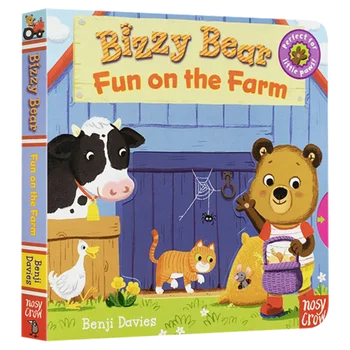 Веселый мишка Биззи на ферме, Детские книжки для детей 3, 4, 5, 6 лет, английские книжки с картинками, 9780763658793