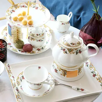 Бытовой Чайный сервиз Кофейный набор из костяного фарфора, британский чайник для послеобеденного чая, кофейная кружка