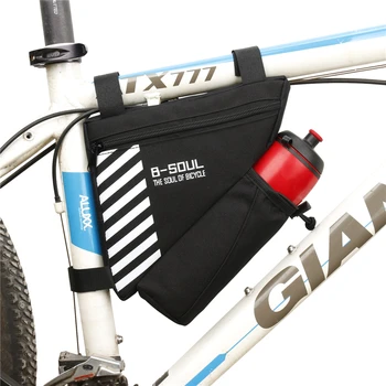 Треугольные велосипедные сумки B-SOUL с карманом для бутылки с водой, сумка на раму из передней трубки, держатель для горного велосипеда, седельная сумка