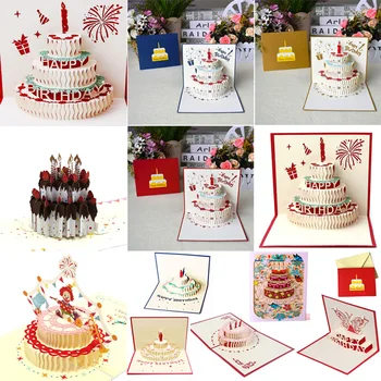 3D всплывающая поздравительная открытка ручной работы Dream Cake с днем рождения, Валентинка, рождественские приглашения на свадьбу, благодарственные открытки