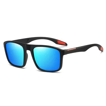 Квадратные поляризованные солнцезащитные очки, Мужские очки ночного видения, Желтые линзы, солнцезащитные очки для вождения, очки UV400, велосипедные очки