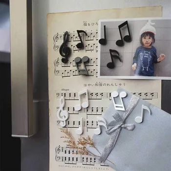 6 шт. компл Музыкальная нота Магнит на холодильник Магнитная наклейка с фото на холодильник Наклейка для заметок Украшение офиса дома кухни Подарок