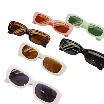 Детские модные маленькие прямоугольные солнцезащитные очки Для мальчиков и девочек в ретро-квадратной оправе Милые винтажные Очки для пляжной вечеринки