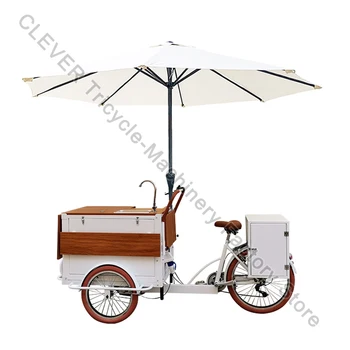 Продается Электрический передвижной Трехколесный велосипед для напитков, тележка для кофе, Трейлер для фастфуда, Тележка для напитков, Трехколесный велосипед для еды, велосипед для еды