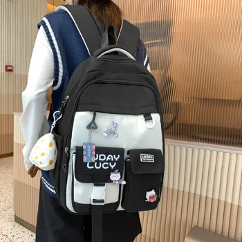 Bolsa Mochila, школьный рюкзак Kawaii с несколькими карманами для девочек, подростковая книга, школьный рюкзак для студентов, женская повседневная одежда в стиле пэчворк