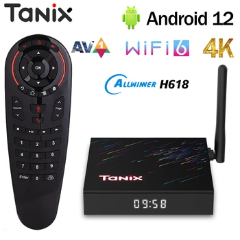 Оригинальный Tanix TX68 Allwinner H618 Android12.0 Smart TV Box AV1 4K HD BT Wifi 2,4/5G WiFi 6 Youtube Netflix TV Приставка VS TX9s
