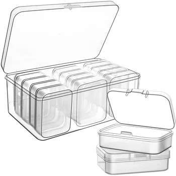 12 упаковок пластикового прозрачного ящика для хранения, органайзера, небольших контейнеров для хранения, мини-органайзера