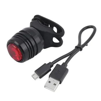 Алюминиевый сплав Силикон USB Перезаряжаемый 3-режимный велосипед Хвост Велосипеда Задний Предупреждающий Красный свет Лампы с USB-кабелем