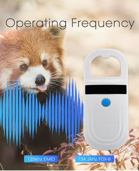 ISO FDX-B Считыватель RFID-чипов для домашних животных OLED-дисплей Портативный сканер микрочипов животных для собаки Кошки