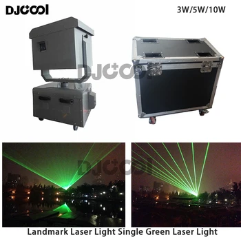 Лазерное шоу с движущейся головкой мощностью 10 Вт с одним зеленым ориентиром, оборудование для наружной лазерной рекламы, небесное лазерное световое шоу