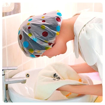 EVA Водонепроницаемая шапочка для душа, пластиковая шапочка для ванны, эластичные головные уборы для купания, женские салонные товары для ванной комнаты