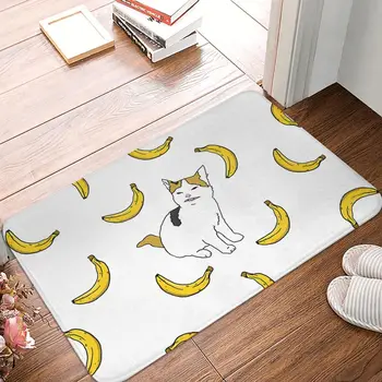 Мем Коврик для ванной комнаты Cat No Like Banana Rug Домашний коврик Украшение кухонного ковра
