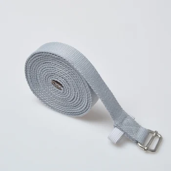 Новое поступление, металлическая пряжка, хлопковая серая эластичная лента для йоги, веревка для йоги, Нескользящая, не скручивающаяся Эластичная лента для йоги