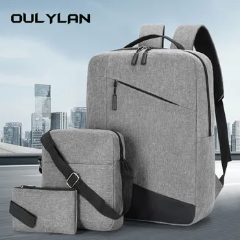 3ШТ Портативный Офисный деловой рюкзак Для мужчин, 15-дюймовая сумка для ноутбука, Набор для женщин, многофункциональные рюкзаки для ноутбуков для путешествий на открытом воздухе