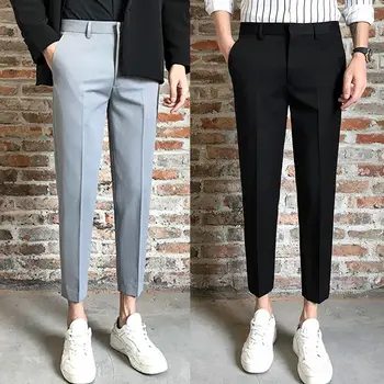 2023 Весна-лето, мужские узкие официальные брюки, мужские свободные прямые брюки для костюма, Корейская версия трендовых мужских брюк L82