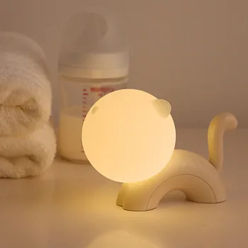 Новый Силиконовый Ночник Cute Pet Cat Pat Night Light Мультфильм USB Рассеянный Свет Прикроватная Лампа для сна Дети Дети