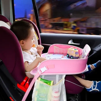 Портативное детское сиденье, устанавливаемое в автомобиле, Обеденная тарелка, многофункциональный стол для рисования, водонепроницаемая тележка, Мультяшный лоток