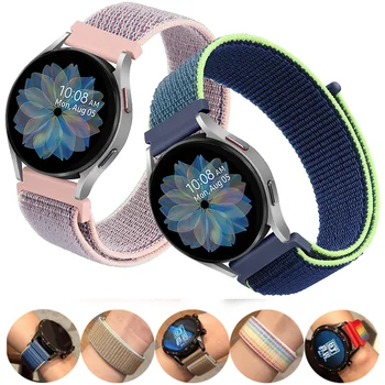 20мм 22мм Нейлоновый Ремешок Для Samsung Galaxy Watch 4 5 pro 45мм active 2 Gear S3 Frontier correa Браслет Huawei GT 2 2e 3 pro ремешок