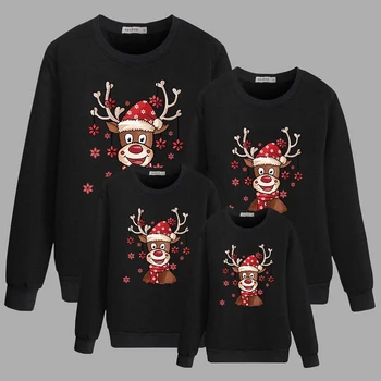 Рождественский трикотаж, Семейный Рождественский пуловер, Рождественский свитер, одежда для пары 