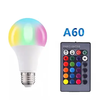 220V E27 RGB Светодиодные Лампы Освещают 5W 10W 15W RGBWW Light 110V LED Лампада Сменная Красочная Светодиодная Лампа RGBW С ИК-Пультом Дистанционного Управления