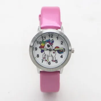 Новое поступление, модные кварцевые детские милые часы с мультяшным Единорогом, детские студенческие часы для девочек и мальчиков Reloj Mujer kol saati