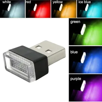 7 цветов Mini USB night Light LED Моделирующий Ночной Светильник для Автомобиля Рассеянный Свет Неоновый Внутренний Свет Автомобиля Ювелирные Изделия Сценическая вечеринка a1