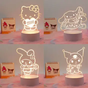 Sanrio Hello Kitty Kuromi My Melody Cinnamoroll Ночник Интернет Девушка Креативная Практичная Настольная Лампа В Общежитии на День Рождения