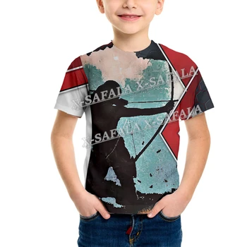 Подарочная футболка для мальчиков-лучников, топ с короткими рукавами, одежда для девочек, летняя футболка, детская одежда 2-8 лет-2