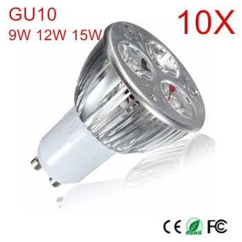 Супер яркие светодиодные лампы GU10 мощностью 9 Вт, 12 Вт, 15 Вт, AC110V, AC220V, светодиодные прожекторы с регулируемой яркостью, теплая / холодная белая светодиодная лампа GU10, 6 шт.
