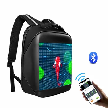 Полноцветный светодиодный рюкзак с дисплеем, динамическая рекламная сумка на плечо, мотоциклетный рюкзак с управлением приложением, светодиодная умная сумка, модные рюкзаки