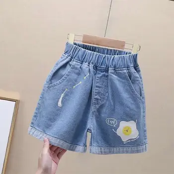 Джинсовые шорты для малышей, милые шорты для девочек, летняя одежда для больших детей, модные джинсовые шорты для девочек в корейском стиле для подростков