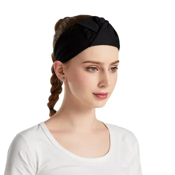 h-Женская спортивная повязка для волос для йоги, повязка на голову с узлом, Эластичные Аксессуары для волос, Эластичная повязка на голову, спортивная повязка на голову
