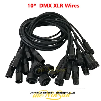 10 шт. Сигнальный кабель DMX XLR, Провода, 3-контактный удлинитель, сигнальный кабель DMX, Водонепроницаемый, Не водонепроницаемый разъем