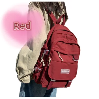 Модные женские сумки для ноутбуков и книг, красная дорожная водонепроницаемая школьная сумка, Женский студенческий рюкзак, Модный Крутой женский рюкзак для колледжа