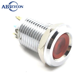 ABBEYCON Нержавеющая сталь, легкий металл, светодиодный индикатор 12 мм, CE, RoHS, светодиодный контрольный световой индикатор