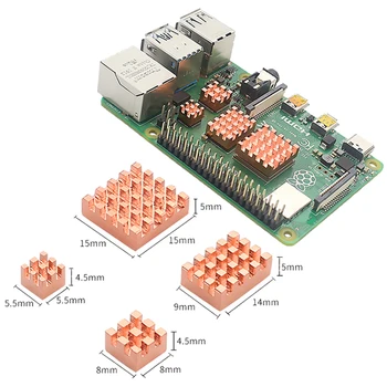 4 шт./компл. Металлический медный радиатор пассивного охлаждения для Raspberry Pi 4B 4 Модель B Высокое качество