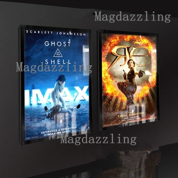 3ШТ Магнитная алюминиевая рамка для постера фильма со светодиодной подсветкой, Домашний кинотеатр A1, Магнитный светодиодный рекламный световой короб для кинотеатра