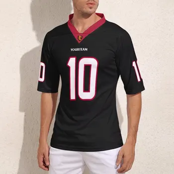 Персонализированные футбольные майки Houston № 10 черного цвета, модные мужские футболки для регби, тренировочные майки для регби на заказ