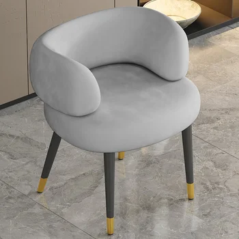 Скандинавские роскошные фланелевые обеденные стулья для кухни Современный бытовой Дизайнерский обеденный стул Стул со спинкой для отдыха Стул для макияжа