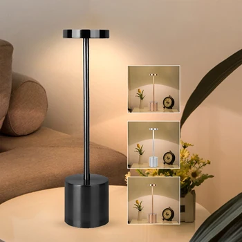 Светодиодная настольная лампа с регулируемой яркостью, перезаряжаемая через USB, защита глаз, прикроватный ночник для кабинета, для ресторана, бара, украшения спальни