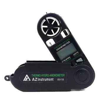 AZ8918 Карманный Цифровой Анемометр, , Ручной Тестер скорости ветра / температуры воздуха, Измерение объема воздуха, точки росы