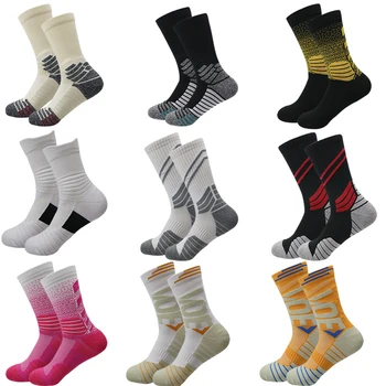 Нескользящие баскетбольные носки, мужские и женские нескользящие спортивные носки, велосипедные носки для бега, быстро сохнущие, дышащие для взрослых