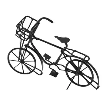 Миниатюрная игрушка-велосипед для кукольного домика, черная фигурка велосипеда для покупок, украшения для кукольного домика