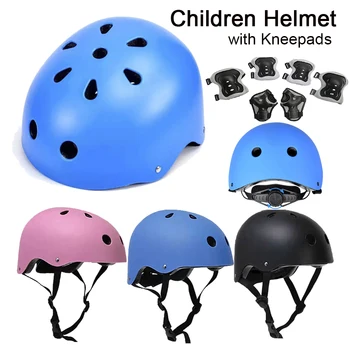 Детский шлем для верховой езды, защитные наколенники для велосипедного шлема, защитные спортивные аксессуары 7 в 1