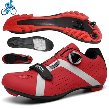 MTB Велосипедная обувь Для мужчин, Спорт на открытом воздухе, Кроссовки для горных велосипедов для взрослых, самоблокирующиеся Гоночные Женские велосипедные туфли, Спортивная езда на плоской подошве