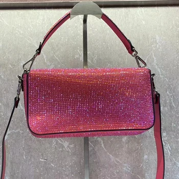 Высококачественная хрустальная сумка, новый клатч для ужина, женская сумка через плечо, модная диагональная сумка в стиле Джокер, роскошная багетная сумка.