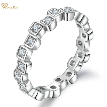 Wong Rain 18-Каратное позолоченное серебро 925 пробы с высокоуглеродистым бриллиантом, Ювелирное кольцо для свадебного подарка, ювелирное кольцо для женщин Оптом