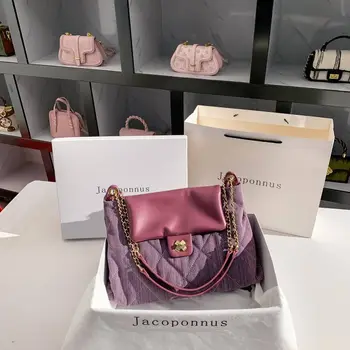 Фиолетовая сумка-тоут COY JACOPONNUS, новый тренд, нишевая сумка с текстурой высокого класса, большая вместительная сумка через плечо, сумка для подмышек
